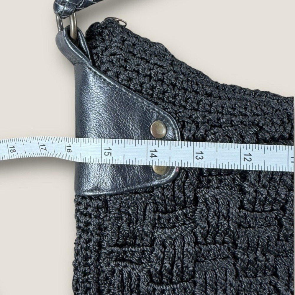 THE SAK Original‎ Crochet Purse Black Shoulder Bag Classic Boho - Picture 8 of 9